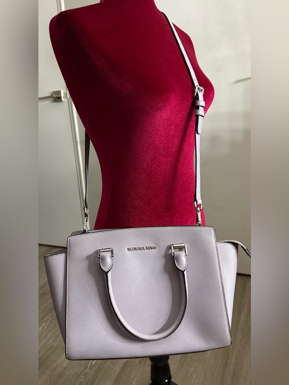 Michael Kors Selma Saffiano Leather Lilac Lavender Satchel Crossbody 2013 Y2K